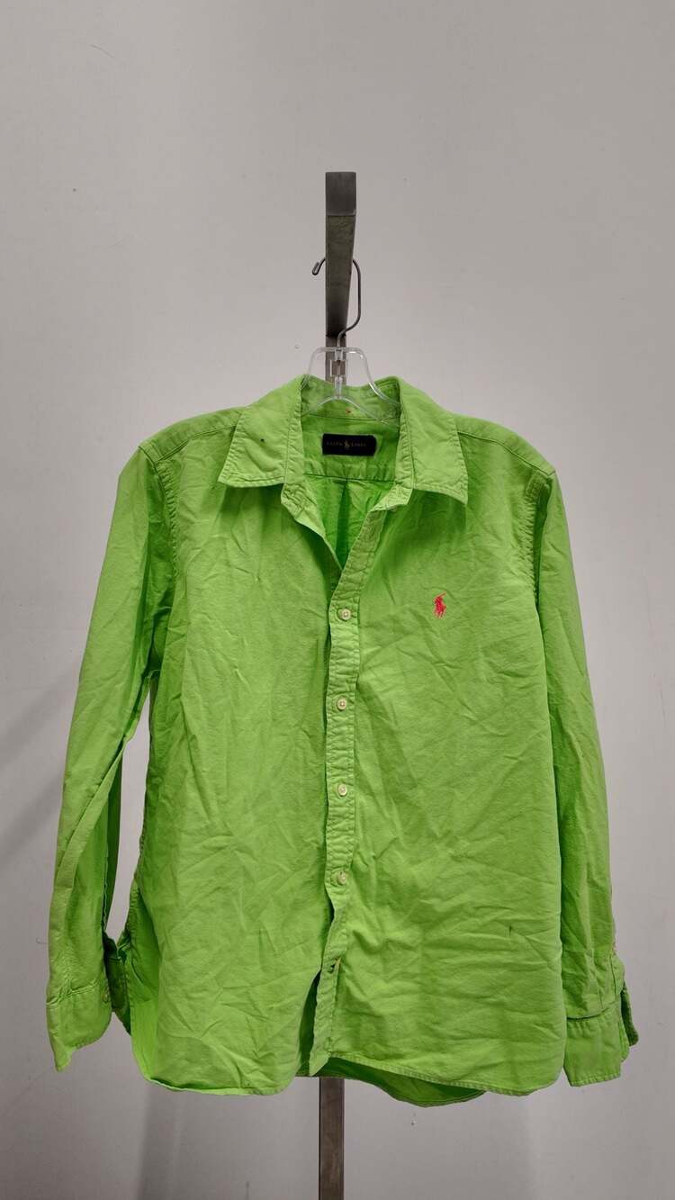 Ralph Lauren Men’s Classic Fit Oxford Button-Down Shirt – Lime Green (Large)